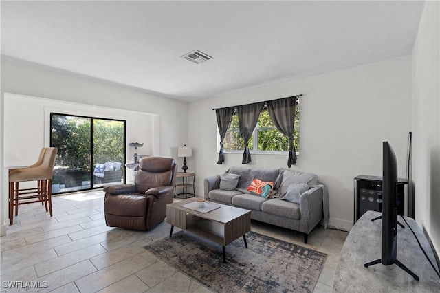 living room with visible vents