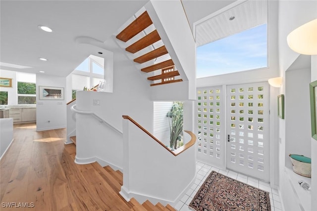 entryway featuring light hardwood / wood-style floors