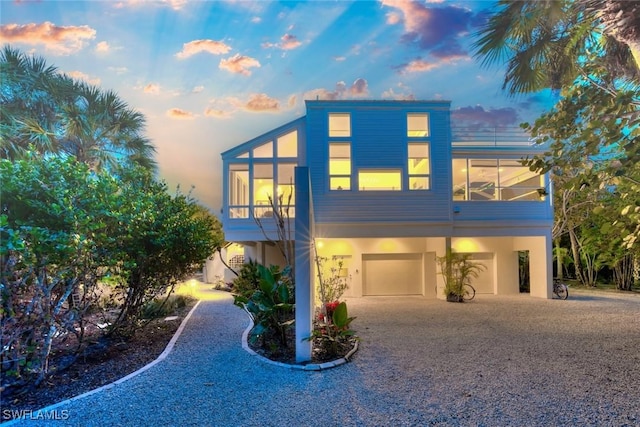 view of front of home with a garage