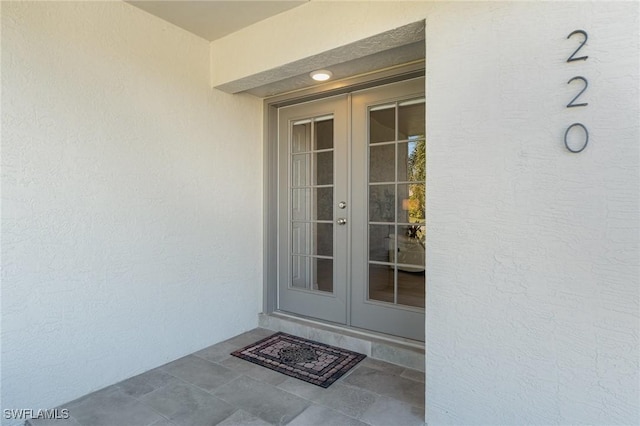 entrance to property with french doors