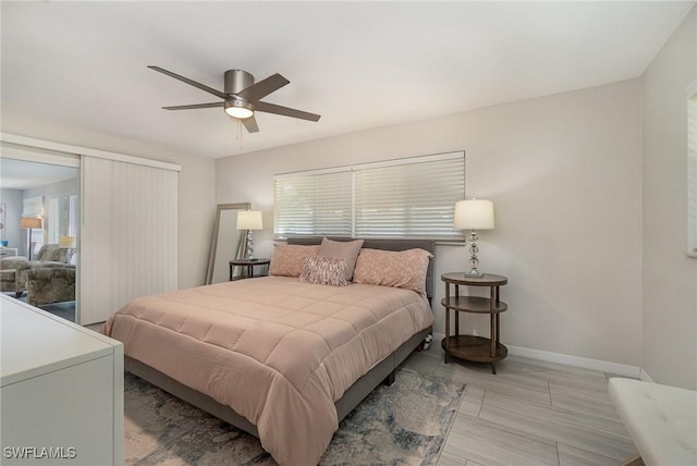 bedroom with ceiling fan