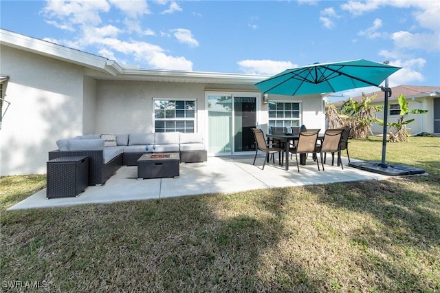 view of patio featuring an outdoor living space