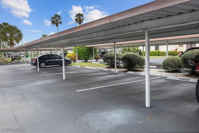 view of covered parking lot