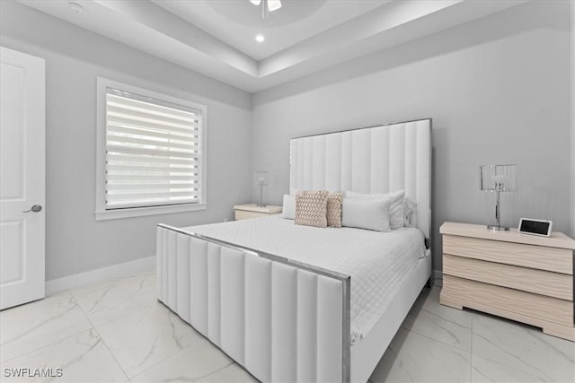 bedroom featuring ceiling fan