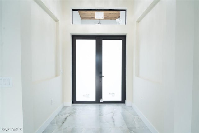 entryway with french doors