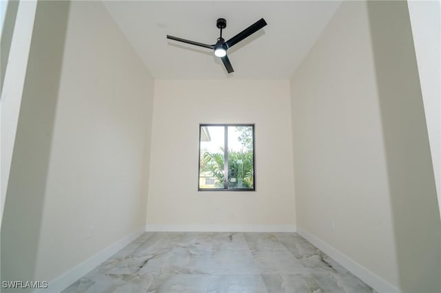 empty room featuring ceiling fan