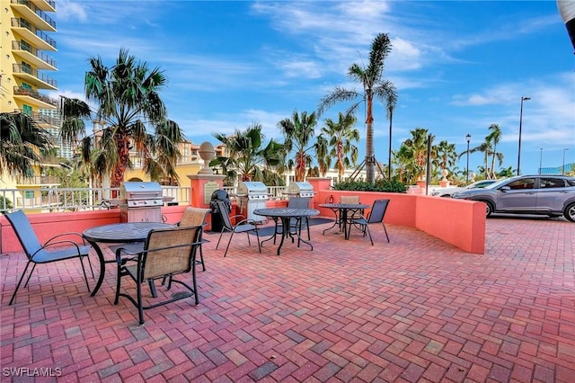 view of patio featuring a grill and exterior kitchen