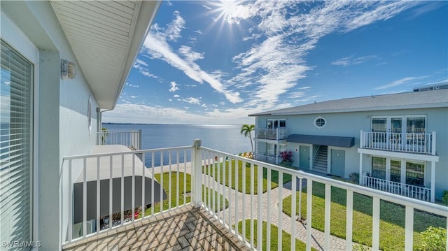 balcony with a water view