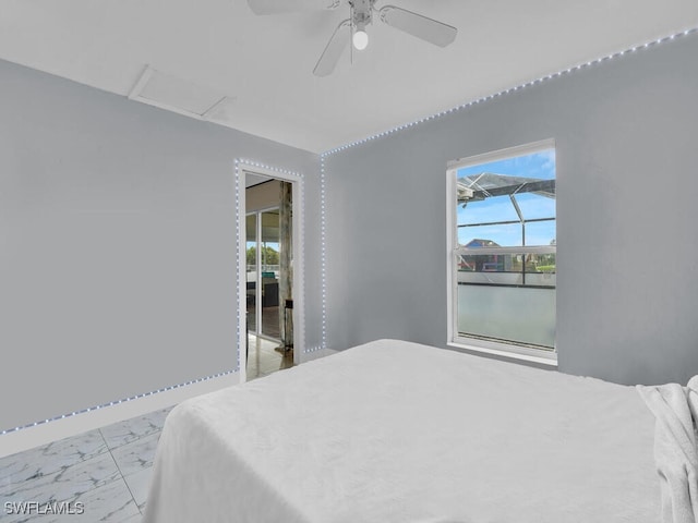 bedroom with ceiling fan