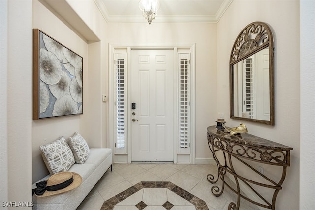 entryway with ornamental molding