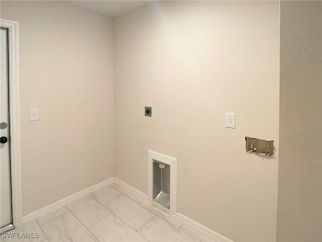 laundry room with hookup for a washing machine and electric dryer hookup