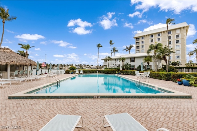 view of pool with a patio area