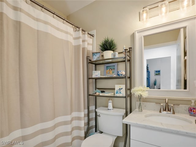 bathroom with toilet and vanity