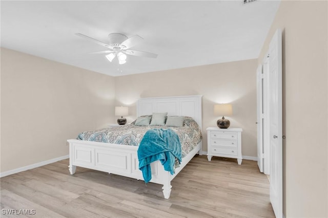 833 Reef Point Cir, Naples, FL 34108 - bedroom with light wood-type flooring and ceiling fan