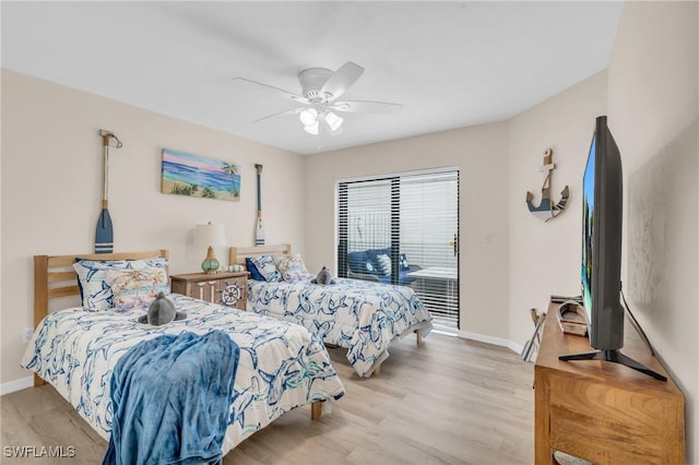 833 Reef Point Cir, Naples, FL 34108 - bedroom featuring light wood-type flooring and ceiling fan