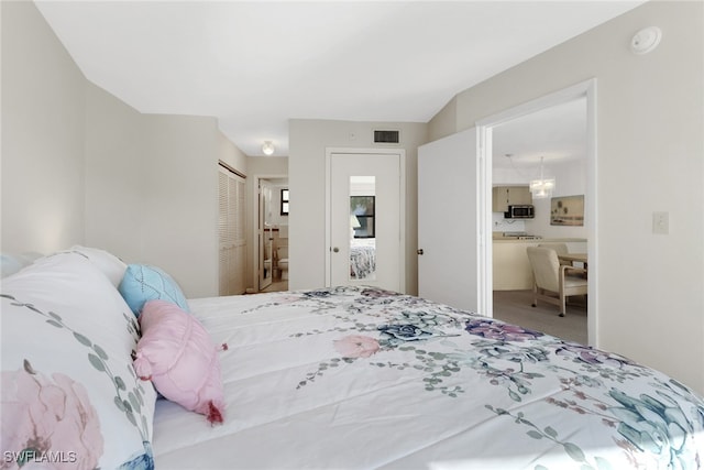 bedroom with connected bathroom