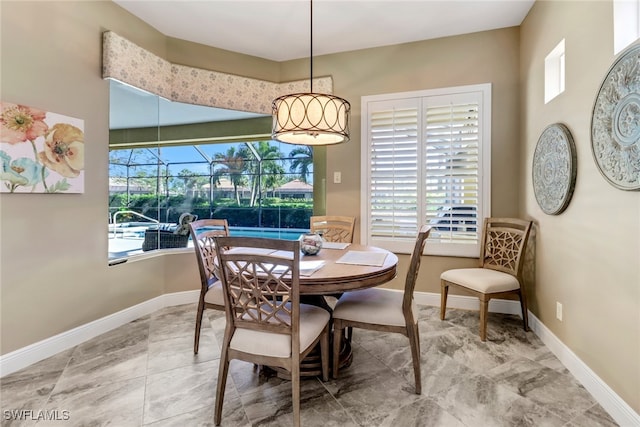 view of dining area