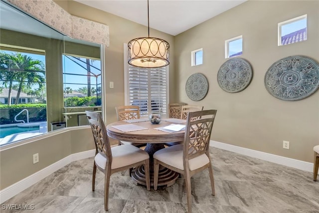 view of dining area