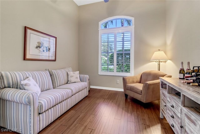 interior space with hardwood / wood-style floors