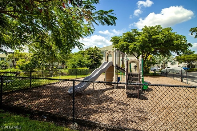 community playground with fence