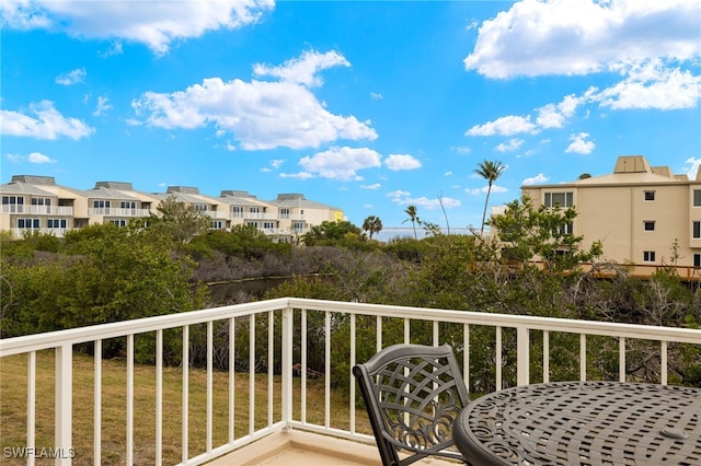 balcony with a residential view