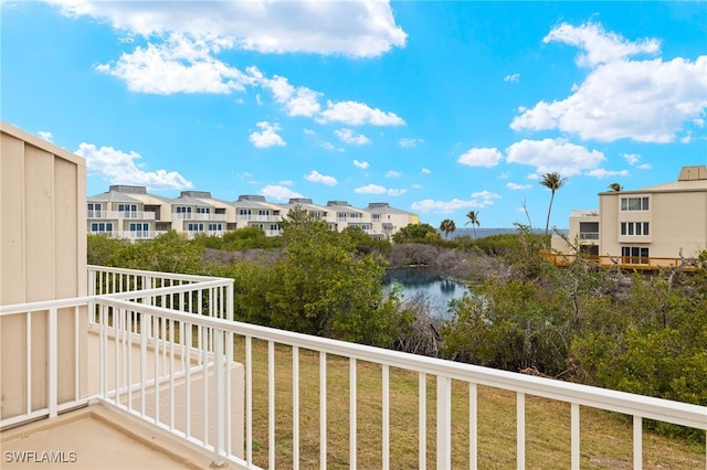 balcony with a water view