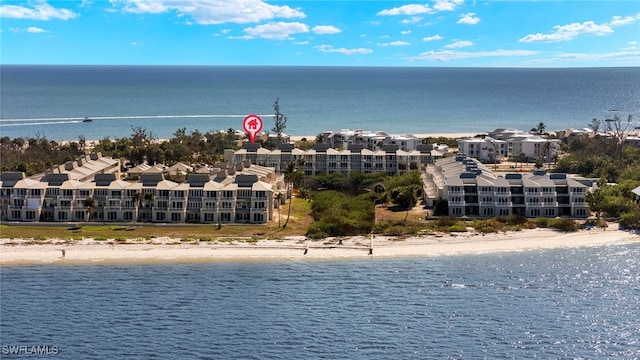 water view with a view of the beach