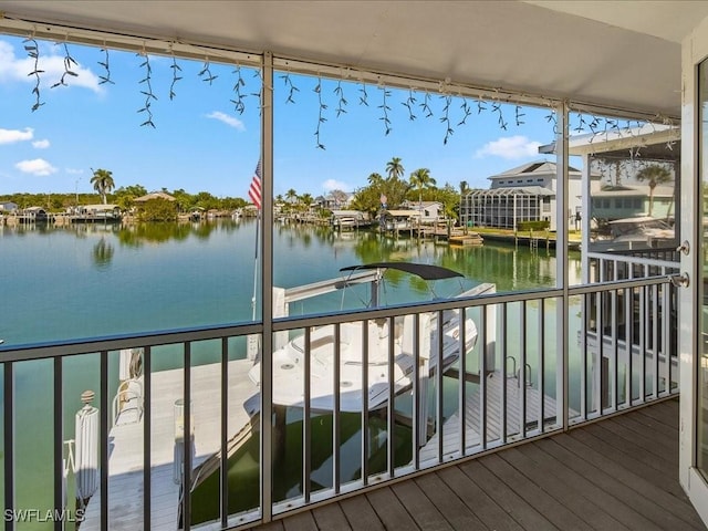 exterior space featuring a water view