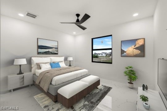 bedroom with ceiling fan