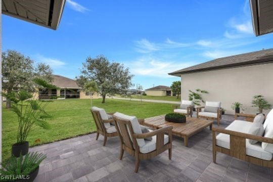 view of patio / terrace featuring an outdoor hangout area