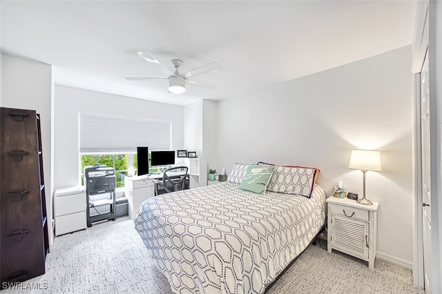 bedroom featuring ceiling fan