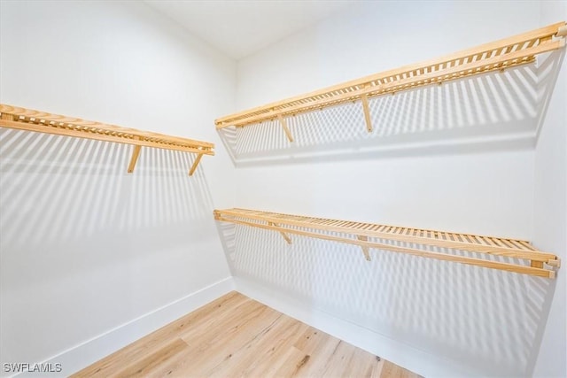 spacious closet with hardwood / wood-style floors