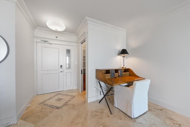 foyer with crown molding