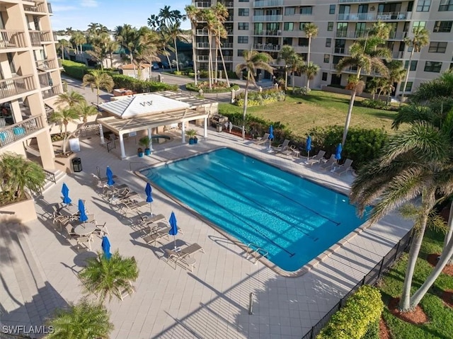 view of pool with a patio