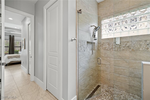 bathroom with an enclosed shower