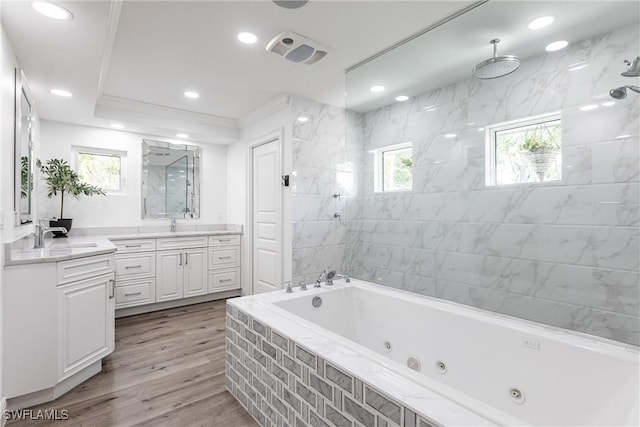 bathroom featuring wood-type flooring and vanity