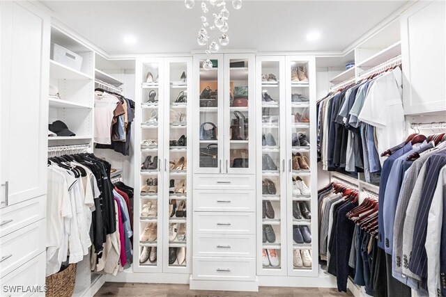 view of walk in closet