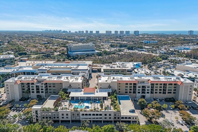 drone / aerial view of a skyline view