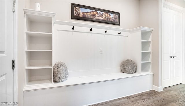 mudroom featuring hardwood / wood-style floors