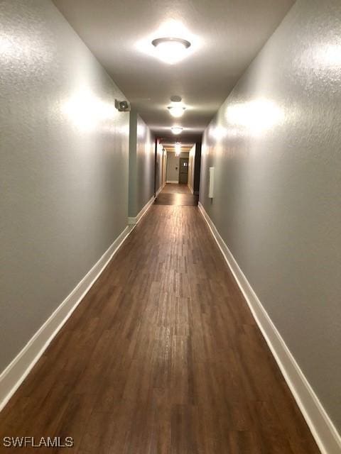 hall featuring dark hardwood / wood-style flooring