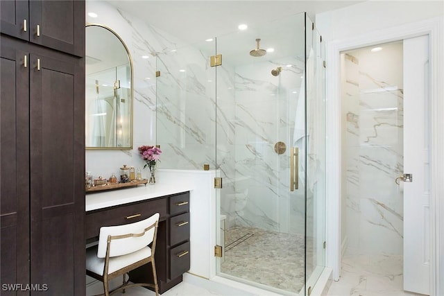 bathroom featuring an enclosed shower