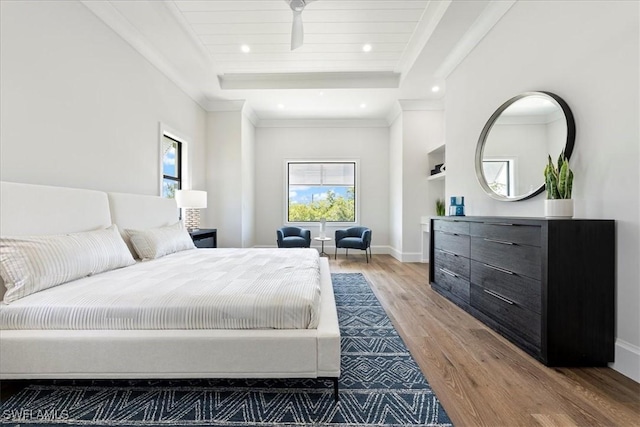 bedroom with wood-type flooring