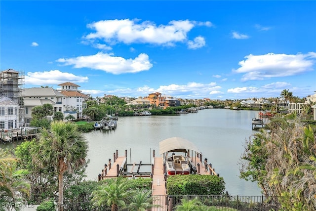 view of water feature featuring a boat dock