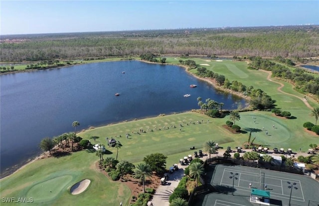 8750 Cavano St E, Naples, FL 34119 - aerial view of property and surrounding area with a nearby body of water and a golf course