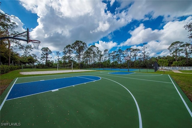 view of sport court with volleyball court