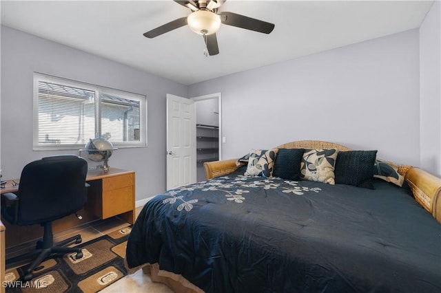 bedroom with ceiling fan