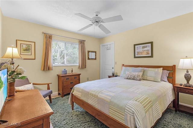 bedroom with ceiling fan