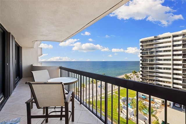 balcony with a water view