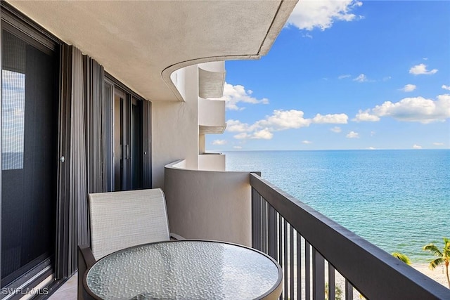 balcony with a water view