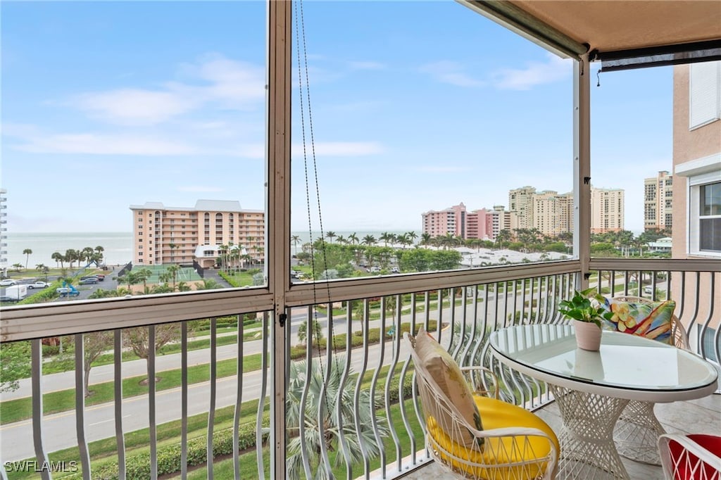 balcony featuring a city view